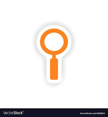 Icon sticker realistic design on paper loupe vector image