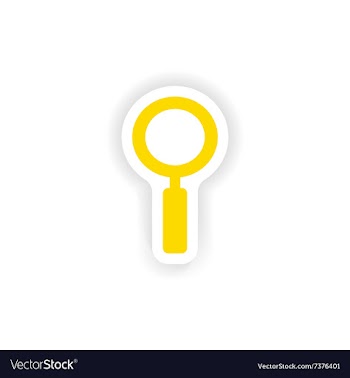 Icon sticker realistic design on paper loupe vector image
