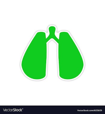 Icon sticker realistic design on paper lungs vector image