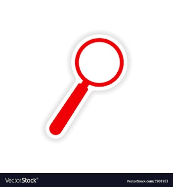 Icon sticker realistic design on paper magnifying vector image