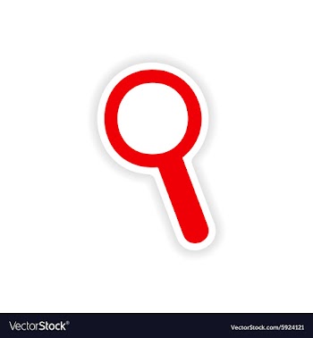 Icon sticker realistic design on paper magnifying vector image
