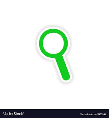 Icon sticker realistic design on paper magnifying vector image