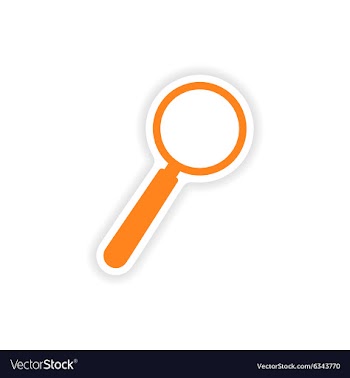 Icon sticker realistic design on paper magnifying vector image
