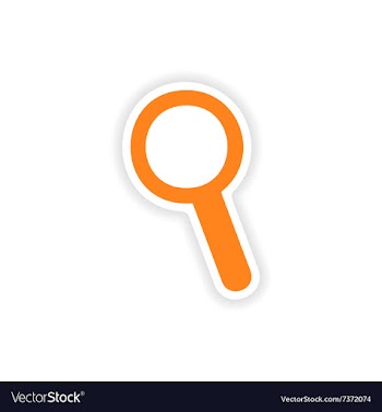 Icon sticker realistic design on paper magnifying vector image