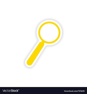 Icon sticker realistic design on paper magnifying vector image