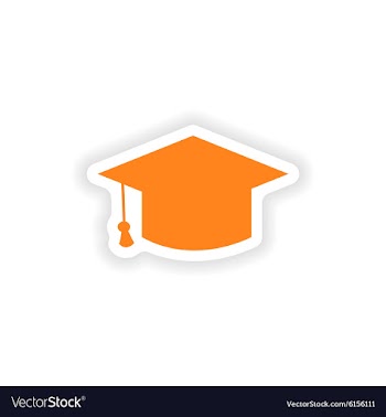 Icon sticker realistic design on paper Master cap vector image