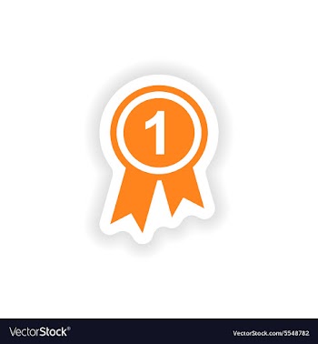 Icon sticker realistic design on paper medal vector image