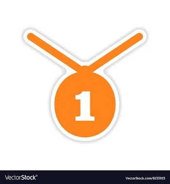 Icon sticker realistic design on paper medal vector image