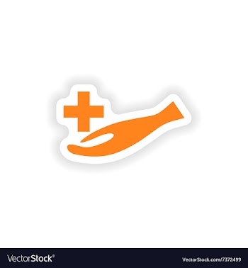 Icon sticker realistic design on paper medical vector image