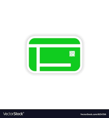 Icon sticker realistic design on paper microchip vector image
