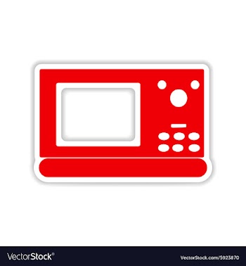 Icon sticker realistic design on paper microwave vector image