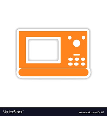 Icon sticker realistic design on paper microwave vector image