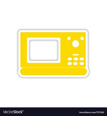 Icon sticker realistic design on paper microwave vector image