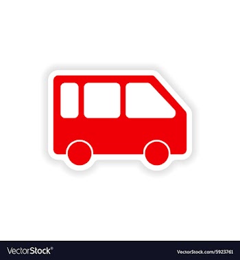 Icon sticker realistic design on paper minivan vector image