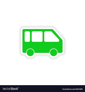Icon sticker realistic design on paper minivan vector image
