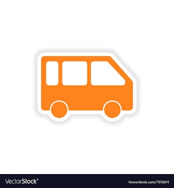 Icon sticker realistic design on paper minivan vector image