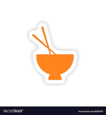 Icon sticker realistic design on paper miso soup vector image