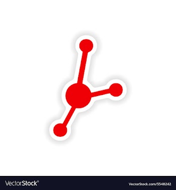 Icon sticker realistic design on paper molecule vector image
