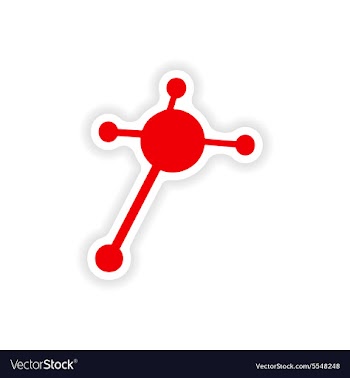 Icon sticker realistic design on paper molecule vector image