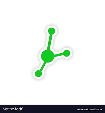 Icon sticker realistic design on paper molecule vector image