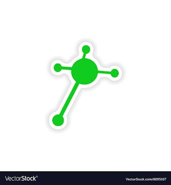 Icon sticker realistic design on paper molecule vector image