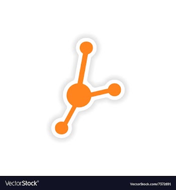 Icon sticker realistic design on paper molecule vector image