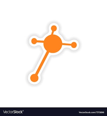 Icon sticker realistic design on paper molecule vector image