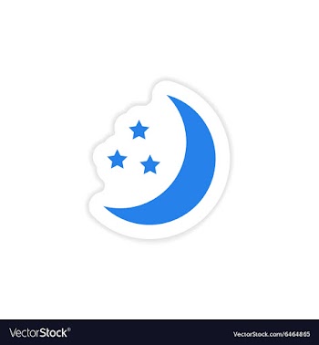 Icon sticker realistic design on paper moon Star vector image