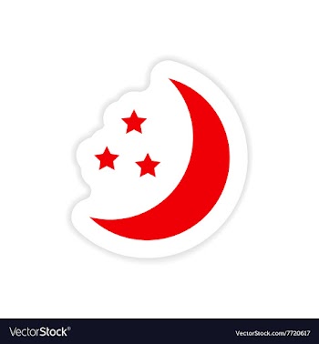 Icon sticker realistic design on paper moon Star vector image