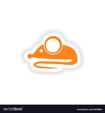 Icon sticker realistic design on paper Mouse vector image
