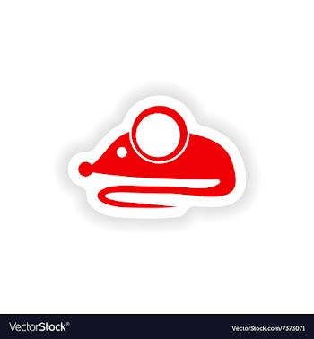 Icon sticker realistic design on paper Mouse vector image