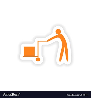 Icon sticker realistic design on paper mover vector image