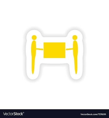 Icon sticker realistic design on paper movers vector image