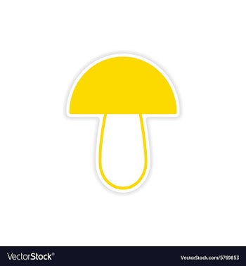 Icon sticker realistic design on paper mushroom vector image