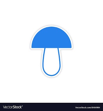 Icon sticker realistic design on paper mushroom vector image