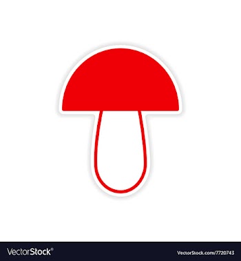 Icon sticker realistic design on paper mushroom vector image