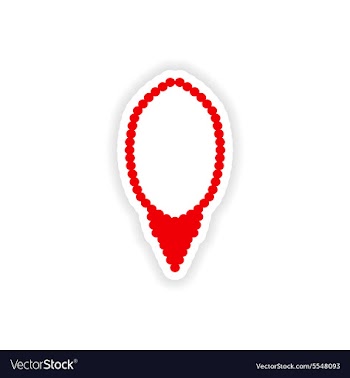 Icon sticker realistic design on paper necklace vector image