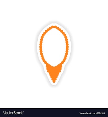 Icon sticker realistic design on paper necklace vector image