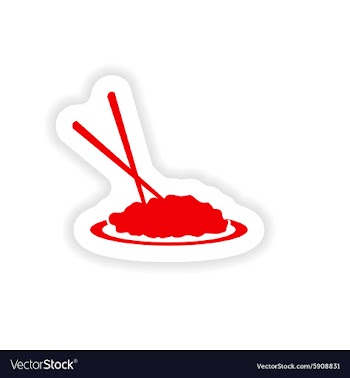 Icon sticker realistic design on paper noodles vector image