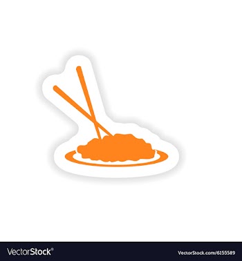 Icon sticker realistic design on paper noodles vector image