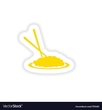 Icon sticker realistic design on paper noodles vector image