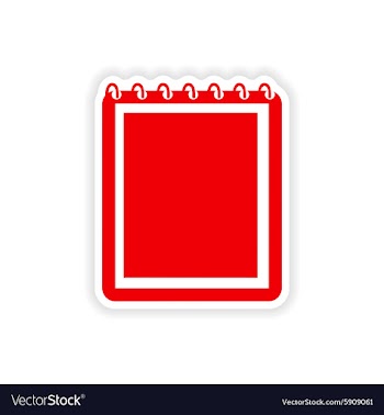 Icon sticker realistic design on paper notebook vector image
