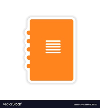 Icon sticker realistic design on paper notebook vector image