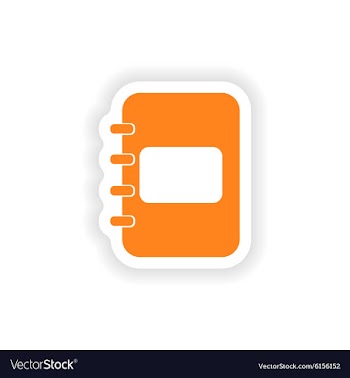 Icon sticker realistic design on paper notebook vector image