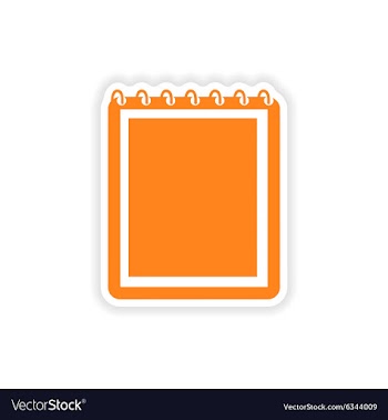 Icon sticker realistic design on paper notebook vector image