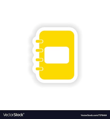 Icon sticker realistic design on paper notebook vector image