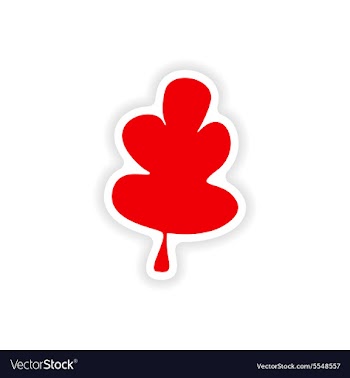 Icon sticker realistic design on paper oak leaf vector image