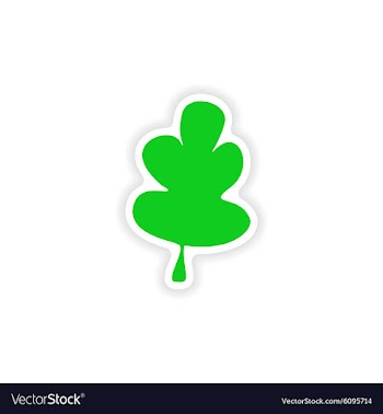 Icon sticker realistic design on paper oak leaf vector image