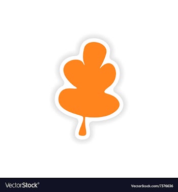 Icon sticker realistic design on paper oak leaf vector image