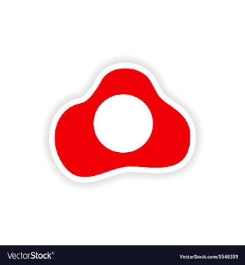 Icon sticker realistic design on paper omelette vector image